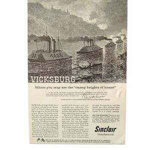 Vintage 1960 Sinclair Oil Vicksburg Snowy Heights Ad Advertisement